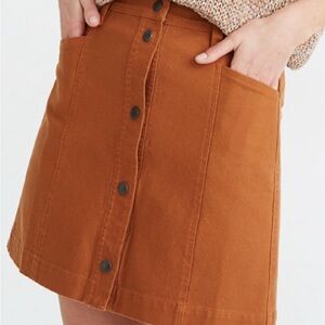 MADEWELL WOMENS  COTTON A-LINE BUTTON FRONT SKIRT SZ 2